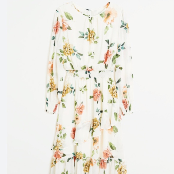 MANGO FLORAL MIDI DRESS Size L - Picture 4 of 4